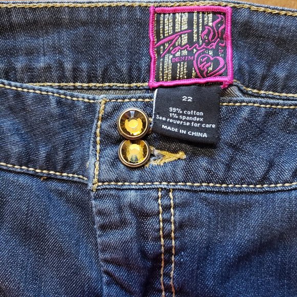 Torrid Denim Size 22 Faux Jewel Double Button - Picture 5 of 5